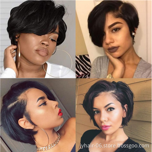 Wholeslae Factory Price Short Pixie Cut  Wig Human Hair Lace Front Wigs For Black Woman